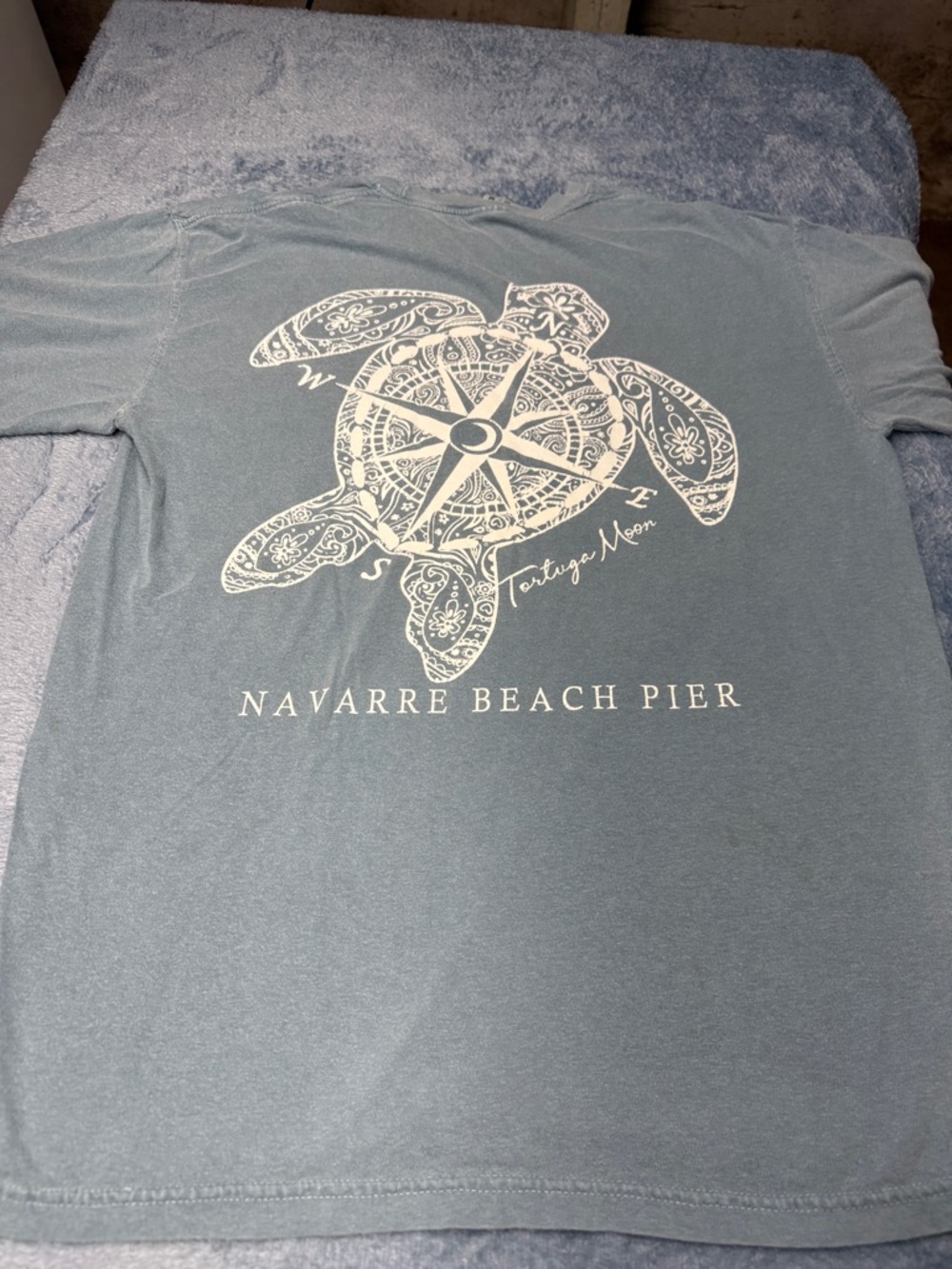 Comfort Colors Men's Sea Turtle Compass Tee in Light Blue